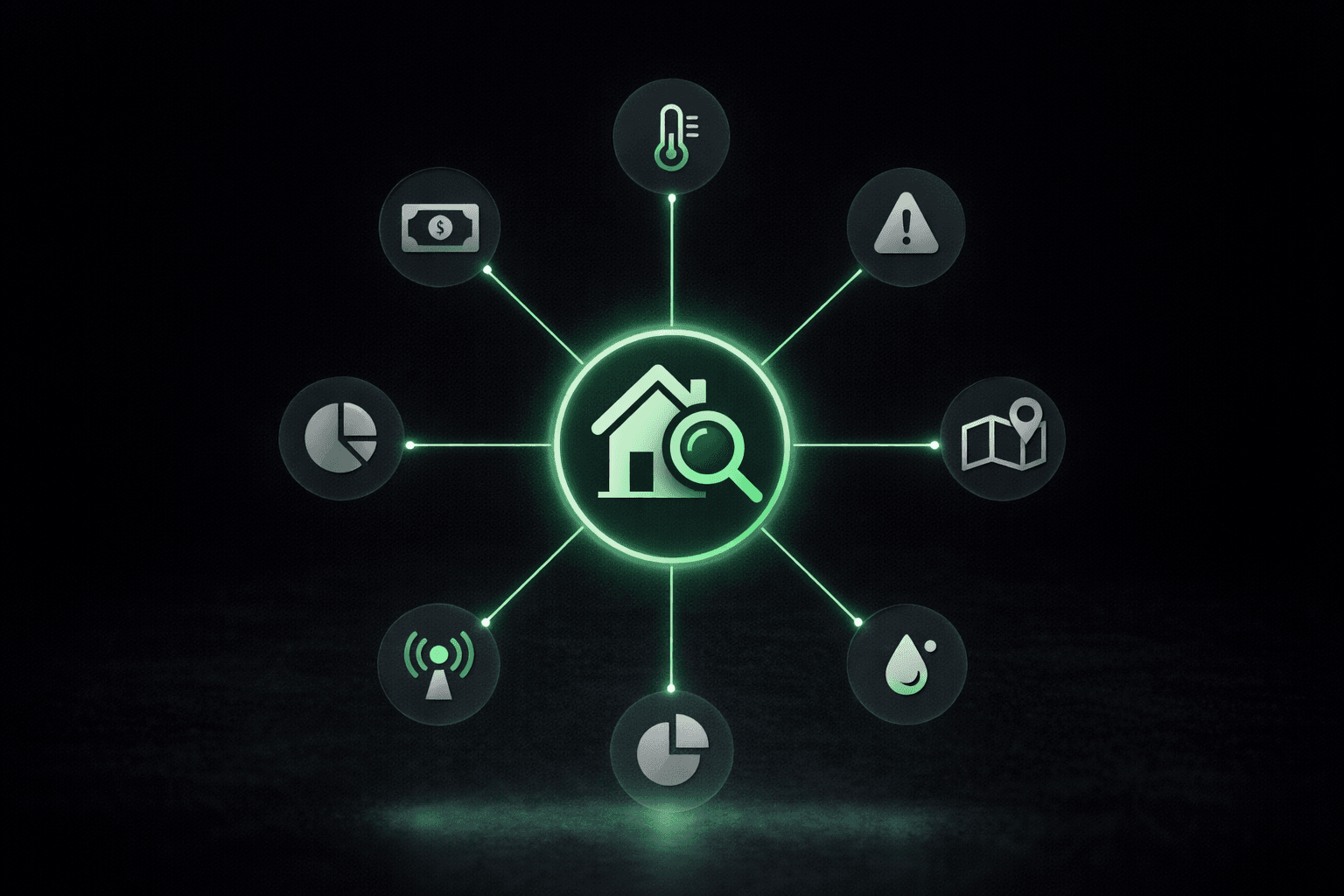 Schéma en étoile des 7 sources de données officielles reliées à l'analyse ImmoLeaks